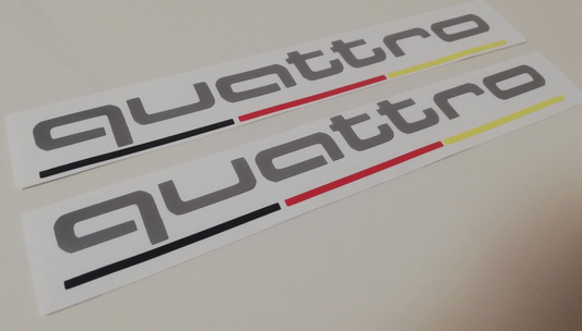 2x Quattro Side Decals - Fits Audi RS S Line German Flag - Sticker