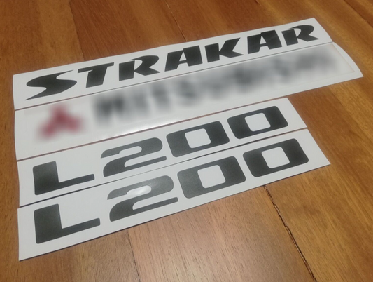 Decals Strakar L200 - Fits Mitsubishi 4x4 AWD Dakar - Reproduction Sticker