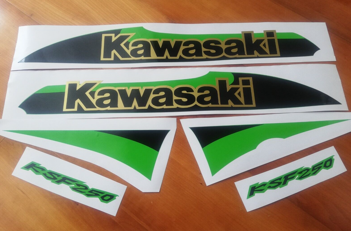 Mojave KSF 250 dohc Quad Stickers - ATV - Reproduction Decals Kit (Green)